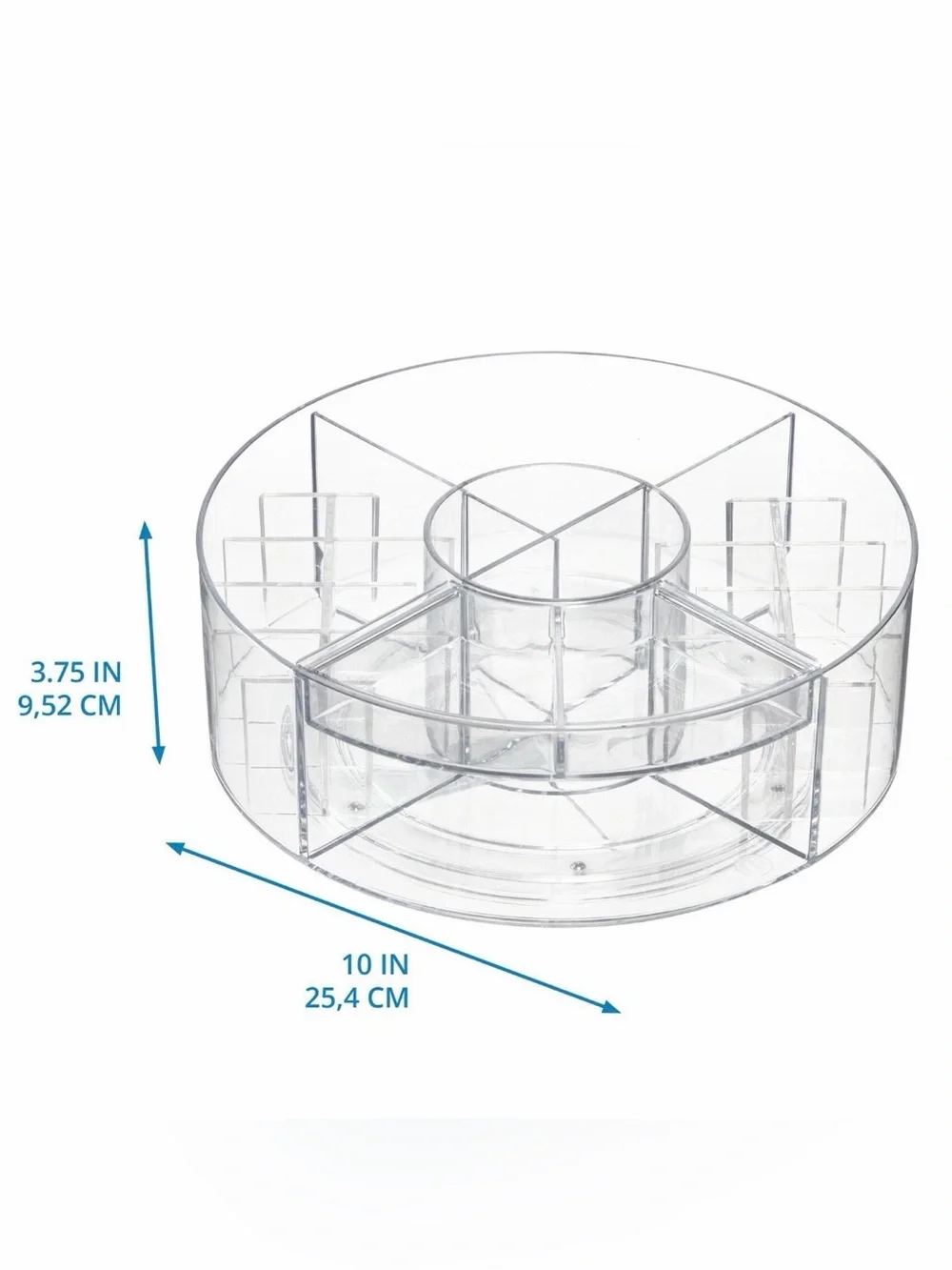 iDesign Rotating Makeup Organizer with Dividers - Clear